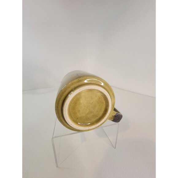 Vintage Fred Roberts Co. Japan 1970's Avocado Green Floral Stoneware Coffee Mug - Picture 7 of 7